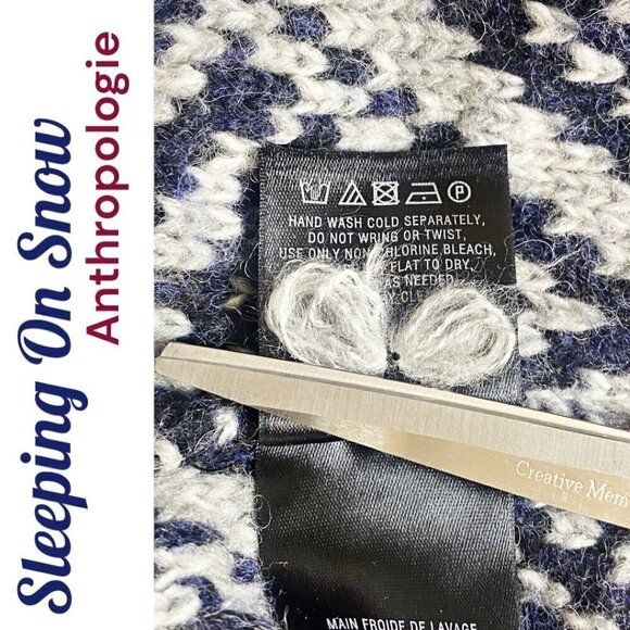 SLEEPING ON SNOW (ANTHROPOLOGIE) Open Front Wool Southwest Chunky Cardigan, Size - Picture 12 of 13